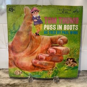 RCA Victor Records Vintage 1951 Tom Thumb & Puss In Boots Record 78 LP Paul Wing